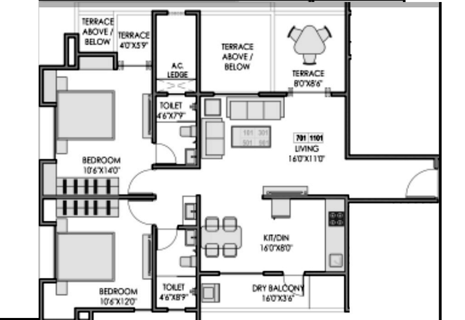 Padmavati Hills Bavdhan 2BHK Plan